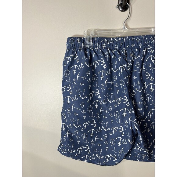 Lands End Men's Blue Anchor Swim Trunks Size Large - Picture 10 of 11